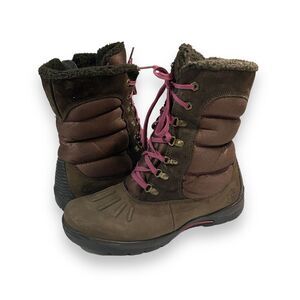Timberland Brown Winter & Rain Boots with Pink Laces